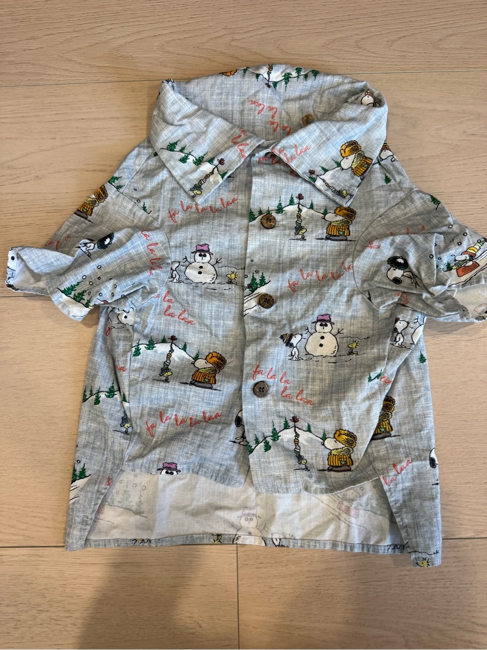 Dog Threads Peanuts Holiday Print Dog Shirt with Snowman | Large